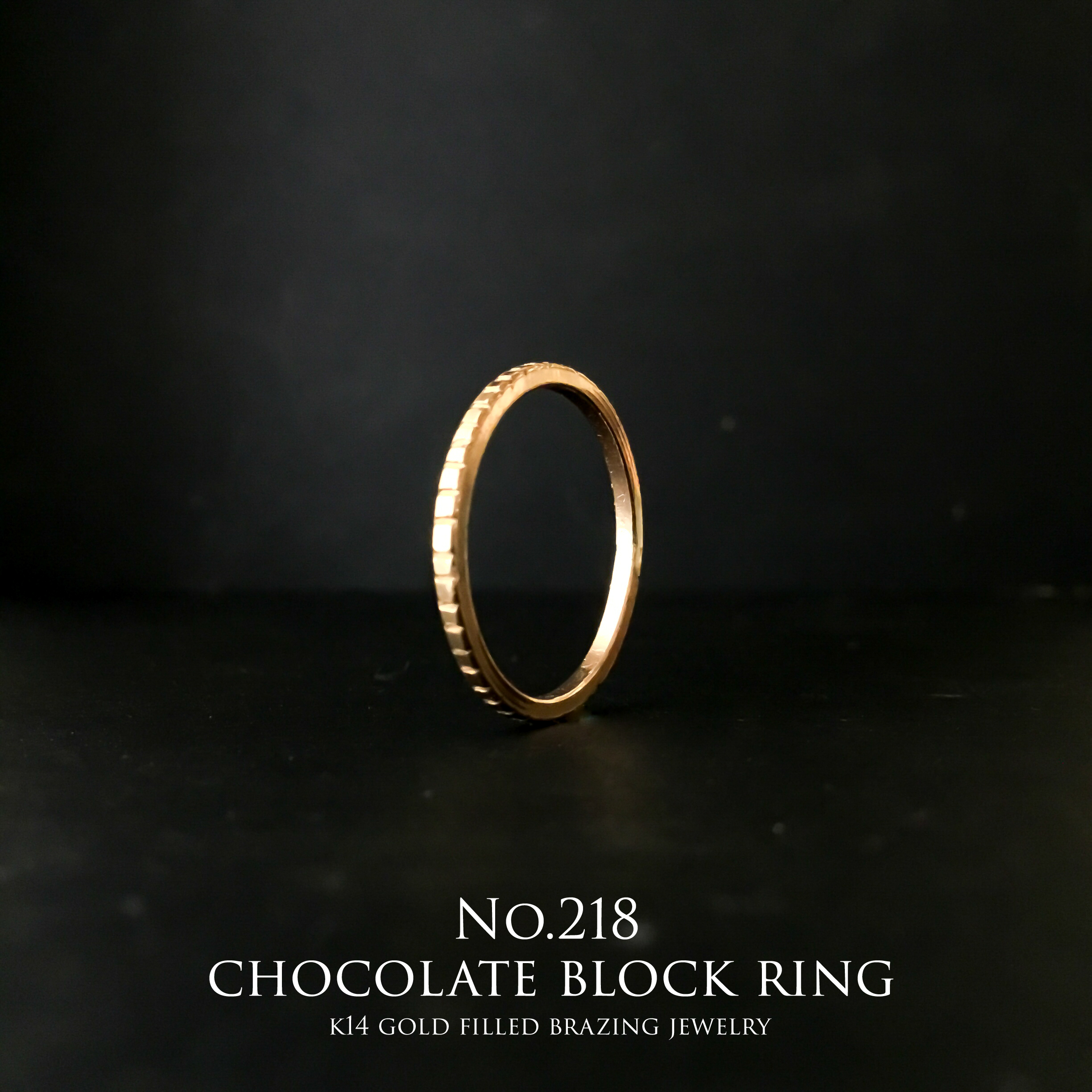 Lesson218 k14 gold filled ���E�t��CHOCOLATE BLOCK RING 